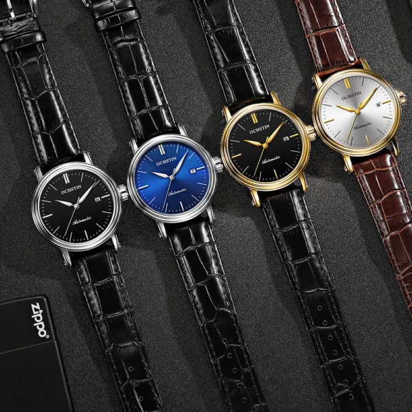 2022 New OCHSTIN Man Watch Leather Strap Mens Watches Top Brand Luxury Waterproof Bussiness Chronographmen's Fashion Male Clock