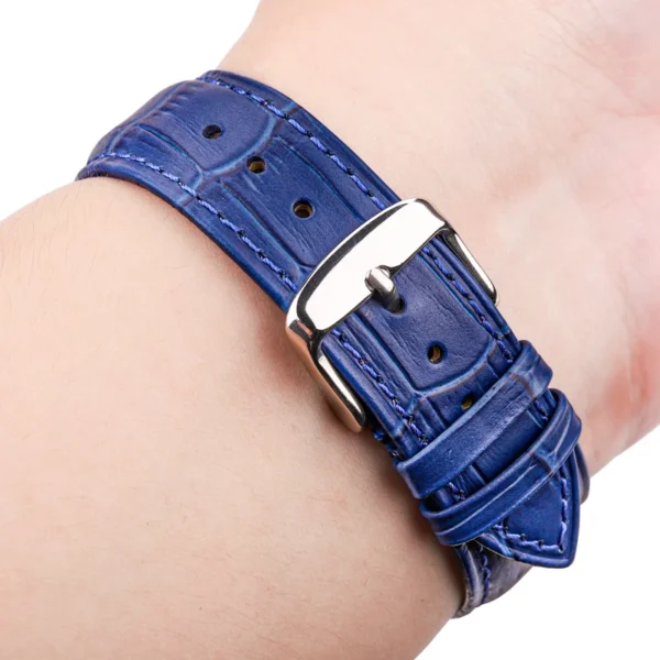 Cowhide Watch Band Bracelet Women Men Genuine Leather Watchband Black Brown Blue Red Crocodile Pattern Wrist Strap 18mm - 24mm