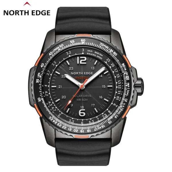 North Edge Outdoor Sports Solar Charging Watch Waterproof Metal