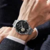 AILANG Famous Brand Men's Automatic Mechanical Watch Hollow Stainless Steel Waterproof Fashion Business Men Watch Luminous Hands