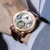 Haofa Manual Tourbillon Movement Watch for Men 12 O'clock Tourbillon Moonphase Skeleton Sapphire Mechanical Wristwatches 1939