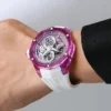 Haofa Crystal Transparent Mechanical Men's Watch Tourbillon Full Sapphire Case Manual Wristwatch 2388