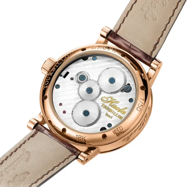 Haofa 18K Solid Gold Double Tourbillon Manual Mechanical Mens Watch Sapphire Business Casual Watches for Man K001
