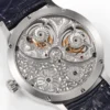 2025 New Luxury Men's Watch 45mm Dual Tourbillon Custom Carved Movement Painted Mother of Pearl Dial Automatic Watch