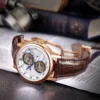 Haofa 18K Solid Gold Double Tourbillon Manual Mechanical Mens Watch Sapphire Business Casual Watches for Man K001