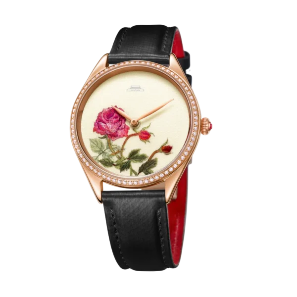 Beijing Suzhou Embroidery Rose Watch 38mm minimalist leather lady watch woman luxury elegant stainless steel woman fashion watch