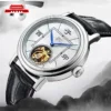 Beijing Han Style Tourbillon Watch 40mm mechanical watch automatic leather band business man watch men casual simple watch