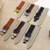 18Mm Watch Band For Wristwatch Men Women Replacement Stylish Durable Premium Black White Line Strong Metal Clasp