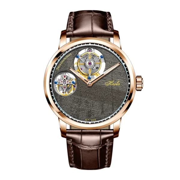 Haofa Double Tourbillon Flying Tourbillon Manual Mechanical Men's Watch Sapphire Wristwatches Skeleton Movement Watch 003