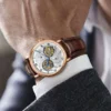 Haofa 18K Solid Gold Double Tourbillon Manual Mechanical Mens Watch Sapphire Business Casual Watches for Man K001