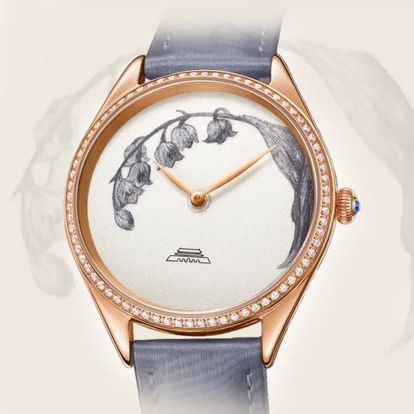 Beijing Suzhou Embroidery Lily of the Valley Watch 38mm leather minimalist lady watch woman luxury women elegant wristwatch