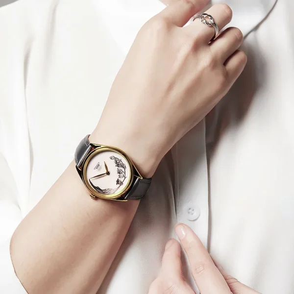 Beijing Suzhou Embroidery Lily of the Valley Watch 38mm minimalist woman watch lady luxury elegant wristwatch fashion quartz