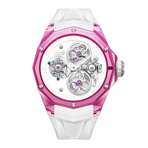 Haofa Crystal Transparent Mechanical Men's Watch Tourbillon Full Sapphire Case Manual Wristwatch 2388