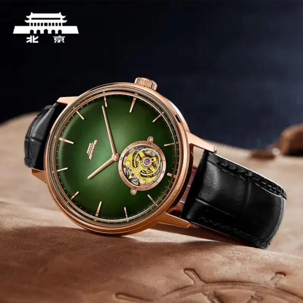 Beijing 60th Anniversary Special Color Edition 43mm tourbillon watch mechanical automatic leather man watch men stainless steel