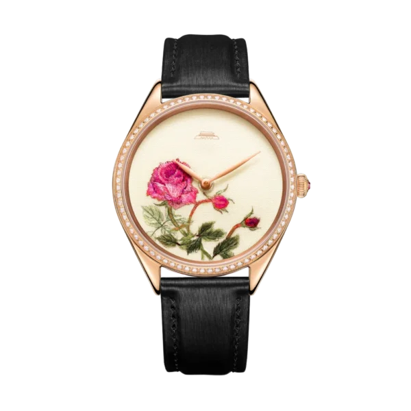 Beijing Suzhou Embroidery Rose Watch 38mm minimalist leather lady watch woman luxury elegant stainless steel woman fashion watch