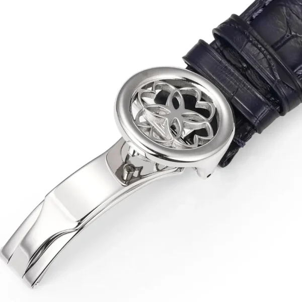 2025 New Luxury Men's Watch 45mm Dual Tourbillon Custom Carved Movement Painted Mother of Pearl Dial Automatic Watch