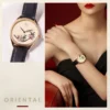 Beijing Suzhou Embroidery Peach Blossom Watch 38mm quartz wristwatch lady fashion luxury woman watch women dress leather watch