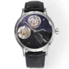 2025 New Luxury Men's Watch 45mm Dual Tourbillon Custom Carved Movement Painted Mother of Pearl Dial Automatic Watch