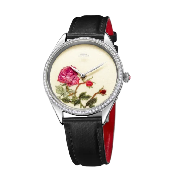 Beijing Suzhou Embroidery Rose Watch 38mm stainless steel leather watch lady luxury elegant minimalist watch fashion quartz