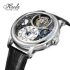 Haofa Manual Tourbillon Movement Watch for Men 12 O'clock Tourbillon Moonphase Skeleton Sapphire Mechanical Wristwatches 1939