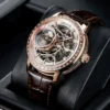 OBLVLO Flying Tourbillon Men Mechanical Watches Diamond Bezel Full Skeleton Dial Watches Super Luminous Sapphire Glass Men Watch
