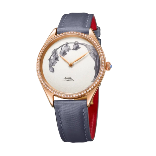 Beijing Suzhou Embroidery Lily of the Valley Watch 38mm leather minimalist lady watch woman luxury women elegant wristwatch